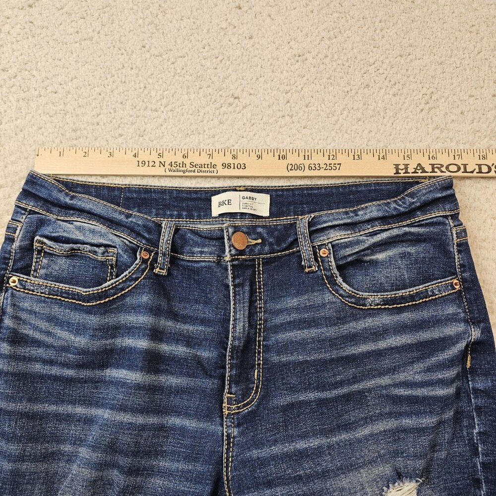 BKE Jeans Womens Gabby 31 Curvy High Rise Ankle Heavy Distressed Thick Stitching - Picture 5 of 16